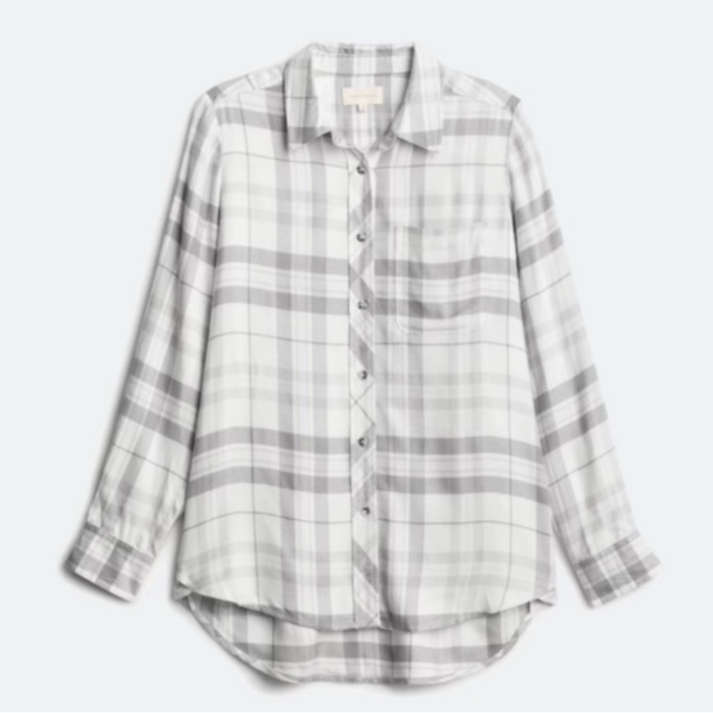 Melloday Gray Plaid Button-Up Shirt